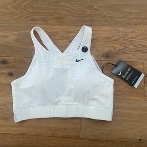 NIKE Classic Dri Fit High Neck Sports Bra White NWT